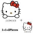 thumbnail image 2 of 2Pcs/Lot Hello Kitty Heat Thermal Transfer Sticker Iron On Thermoadhesive Patches For Children‘s Clothing Ironing Application FGS, 2 of 7