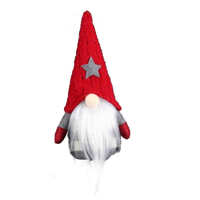 Gorro de punto de cinco estrellas de anciano sin rostro, muñeca de hadas, decoraciones para ventanas