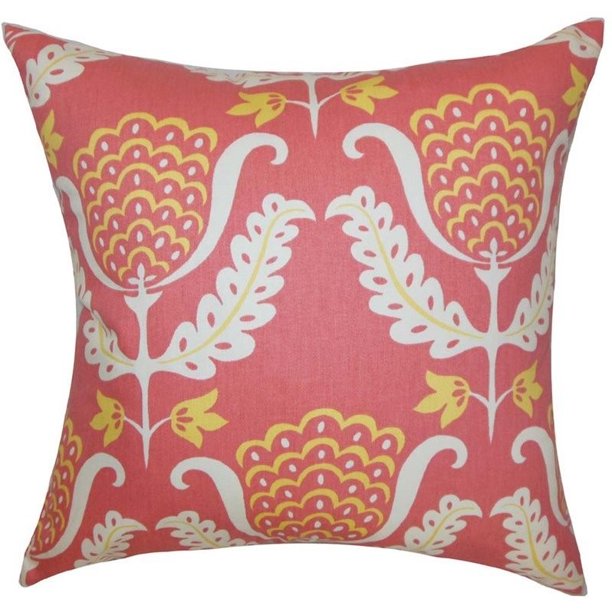 The Pillow Collection 20" Square Heloise Floral Throw Pillow Walmart