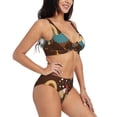 thumbnail image 2 of Rocae Rooster And Chicken for Bikini Set for Women Two Piece Sexy High Swimsuits Split Crossover Bikini XX-Large, 2 of 9
