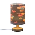 thumbnail image 2 of Hearts Or Balloon Table Lamp USB Bedside Desk Nightstand Lamp Printed Gifts Small Lamp Wood Base for Bedroom Living Room Kids Room College Dorm, 2 of 7