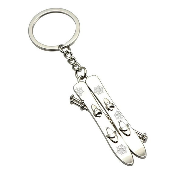 Ski Keychain - Gold/Silver Alloy, Fashion Design, Durable Material - Perfect Gift or Accessory