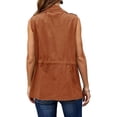 thumbnail image 2 of Women Casual Vest Jacket Sleeveless Drawstring Jacket with Pockets, 2 of 4
