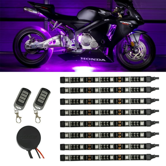 LEDGlow 8pc Advanced Purple SMD LED Mini Motorcycle Light Kit