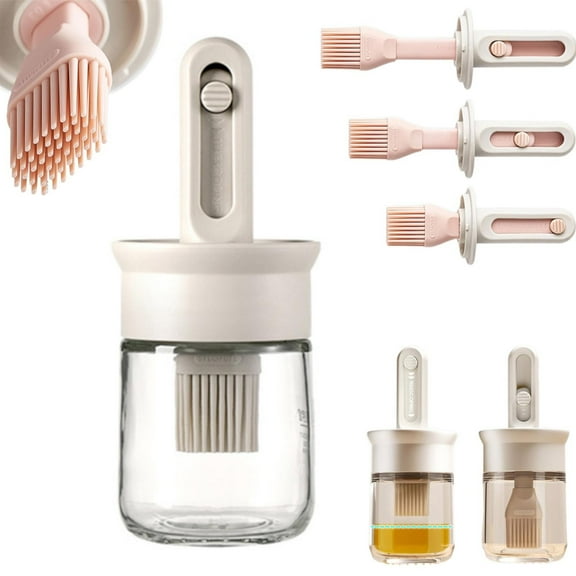 Oil Bottle,Oil Dispenser With Telescopic Brush And Oil Bottle With Silicone Brush For Cooking BBQ Basting Brush For Cooking Bottle With Brush For Grill