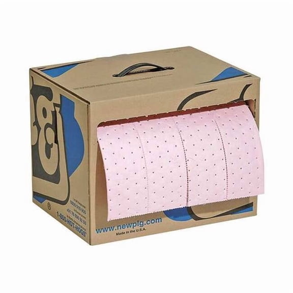 Pig Sorbent Roll, 8 gal, 15 in x 60 ft, Universal, Pink, Polypropylene MAT342