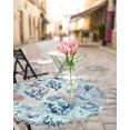 thumbnail image 4 of Summer Coastal Starfish Round Fitted Tablecloth with Elastic Edge,Coral Shell Conch Table Cover Waterproof Table Cloths for Round Tables,Marine Theme Sealife Circle Table Covers for Kitchen 36-44in, 4 of 6