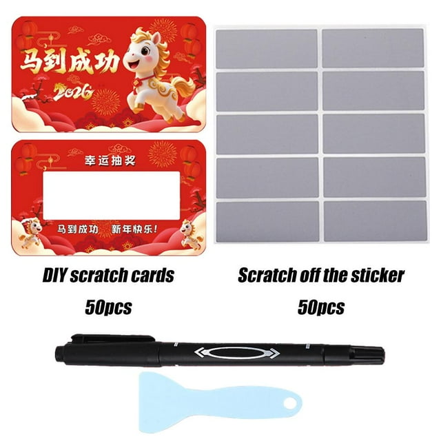 50 Pack Reward Scratch Off Cards For Classroom, Customizable Student Incentive Tickets For