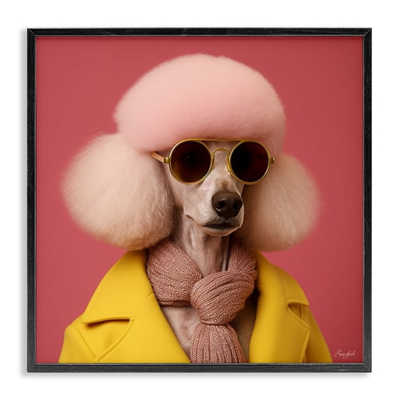 Stupell Industries Eclectic Chic Poodle Fashion Black Framed Giclee Art, 17 x 17, by Roozbeh