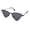 All Black, variant on Womens Metal Rim Triangular Pimp Style Cat Eye Sunglasses Pink Purple