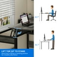 thumbnail image 6 of L Shaped Computer Desk with File Drawer, 65" L Shaped Desk with Monitor Stand, Height Adjustable Standing Desk , Gray, 6 of 13