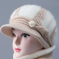 thumbnail image 2 of Charmgo Trucker Hat Clearance, Women's Woolen Knitted Warm Basin Hat Padded Cotton Hat Bucket Hat Baseball Cap, Sun Hats for Women Beige, 2 of 3