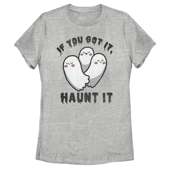 Women's Lost Gods Halloween If You Got it Haunt It Graphic Tee Athletic Heather Small
