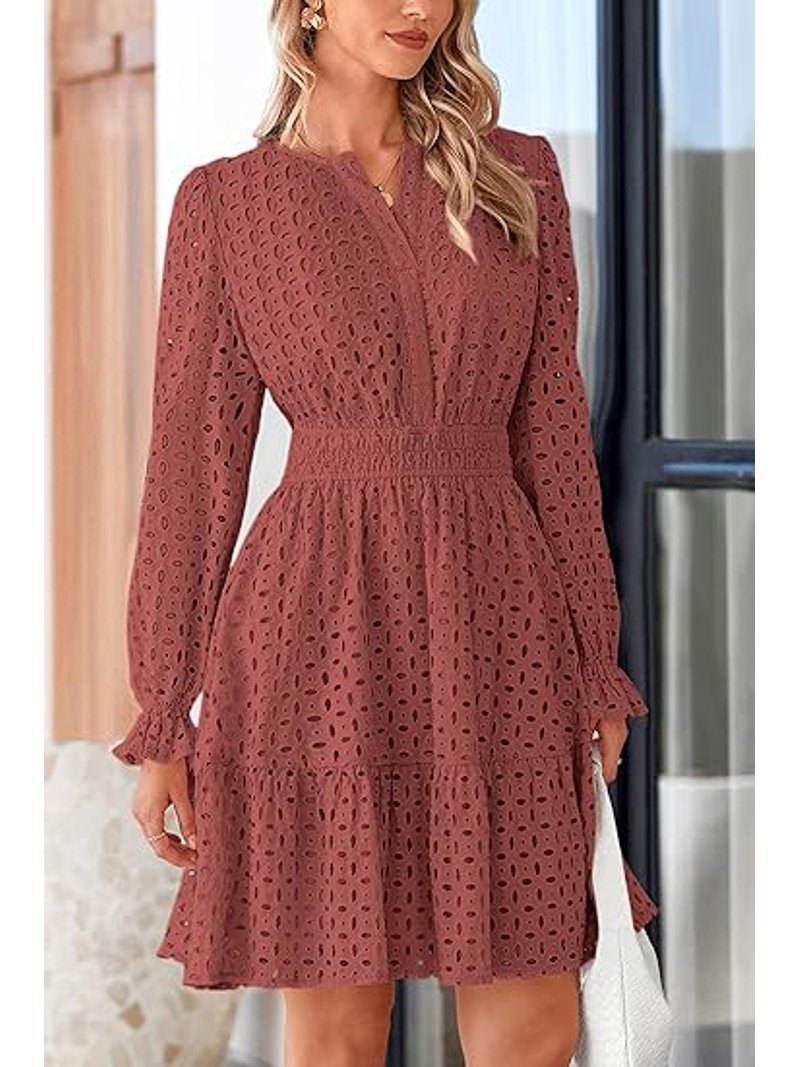 knee length dresses for ladies Eyelet Mini Dress S