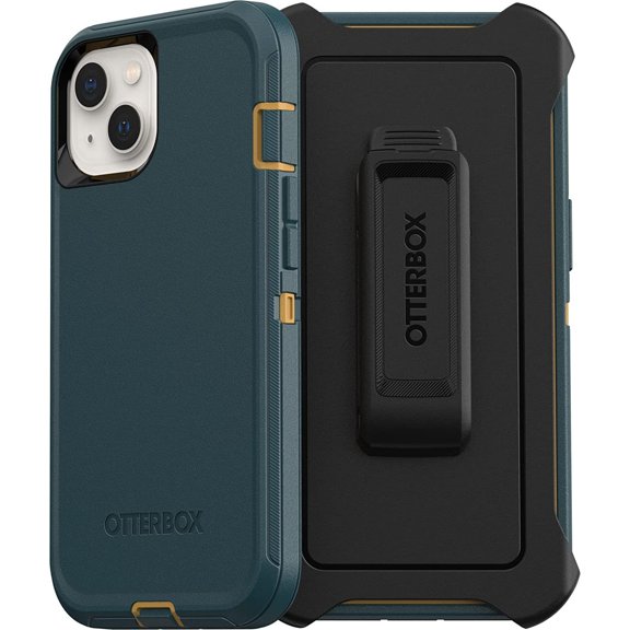 OtterBox DEFENDER Dual Material Construction Heavy Duty Cell Phone Case for Apple iPhone 13, Hunter Green