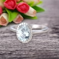 thumbnail image 2 of 1.25 Carat Oval Cut Aquamarine Engagement Ring Wedding Anniversary Gift On 10k White Gold, 2 of 5
