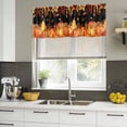 thumbnail image 4 of Thanksgiving Curtain Valances for Windows, Kitchen Valance Window Treatments Panel 2 Pack, Orange Red Pumpkin Autumn Black Country Rod Pocket Short Curtains for Bathroom Bedroom 42 x 18 Inch, 4 of 8
