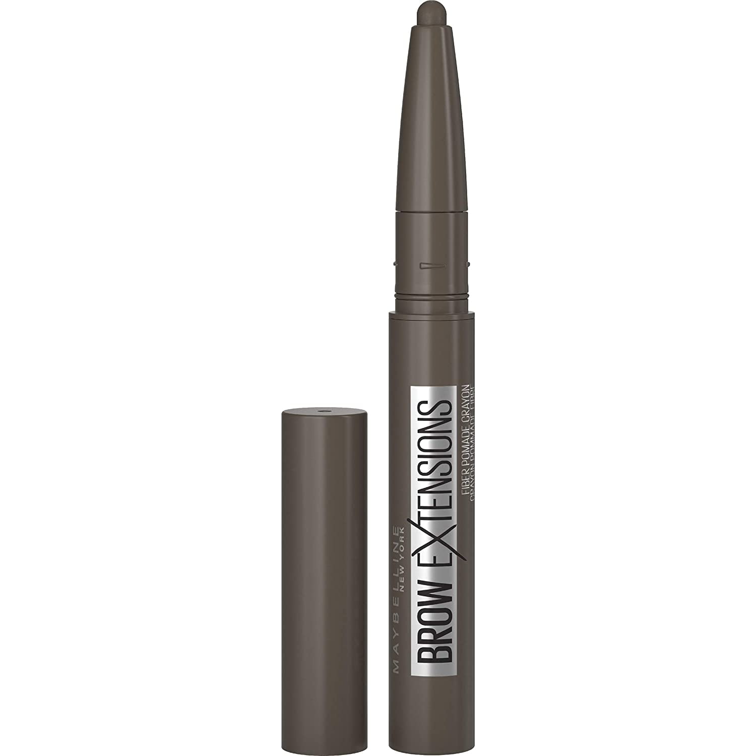 2 Pack Maybelline New York Brow Extensions Fiber Pomade Crayon Eyebrow Makeup, 262 Black Brown