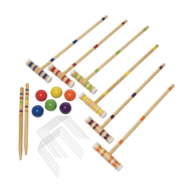Juego De Croquet Para 6 Jugadores, 2 Estacas Finales Para Patio, Juegos Al Aire Libre Para Adolescentes, Deportes