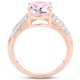 thumbnail image 2 of 14K Rose Gold Plated 3.27 Carat Genuine Kunzite Oval and White Zircon .925 Sterling Silver Ring Ring QJ Model, 2 of 4