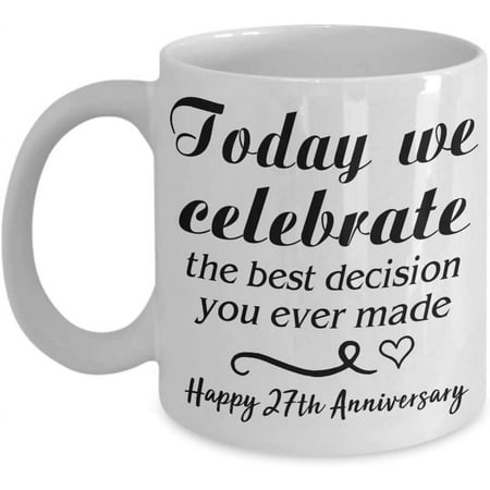 

We Celebrate Coffee Mug 27th Ideas for Him Her Husband Wife 27 Year Wedding Anniversary Lover Tea Cup Christmas Xmas