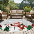 thumbnail image 4 of Round Rugs 8 Ft, Grey Snowman Christmas Non Slip Area Rugs for Kitchen Bedroom Entryway, Xmas Tree Snowflake Elk Winter Washable Carpet Runner Rug Floor Mats for Bedroom Home Decor, 4 of 9