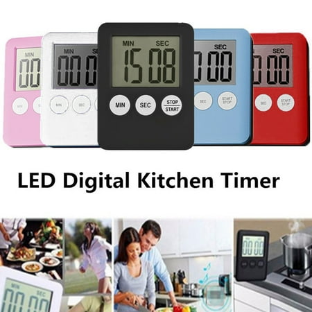 

LeKY Thin Cooking Digital Timer Kitchen Time Countdown Alarm Clock Baking Pizza Tool Black