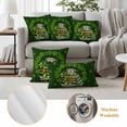 thumbnail image 6 of St. Patrick’s Day Shamrock Outdoor Waterproof Pillow Covers, Dark Green Books Cups Lucky Leaf Decorative Square Throw Pillowcase Sofa Cushion Sham for Patio/Couch/Chair, 16"x16" 2 Pack, 6 of 8