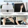 thumbnail image 4 of Windshield Sun Shade for Car - 55x27 Inch Foldable Front Window Sunshade with Mirror V-Cut - Protects Interior from UV & Heat - Universal Fit for Passenger Cars, Sedans, SUVs, Trucks, 4 of 6