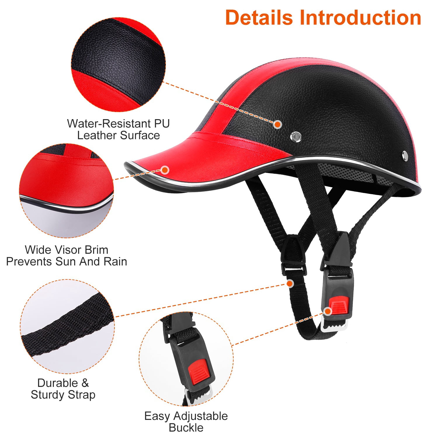 Moclever Safety Bicycle Helmet, Anti-UV Windproof Sunshade Bike Helmet for Cycling Skiing, Black