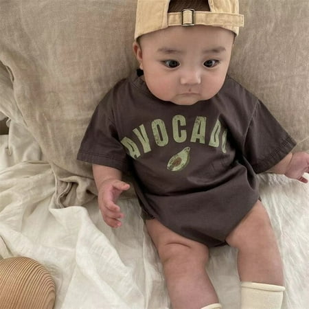 

DanceeMangoo Summer New Baby Short Sleeve Bodysuit Cute Letter Print Infant Jumpsuit Boy Girl Cotton Cartoon Newborn Toddler Clothes