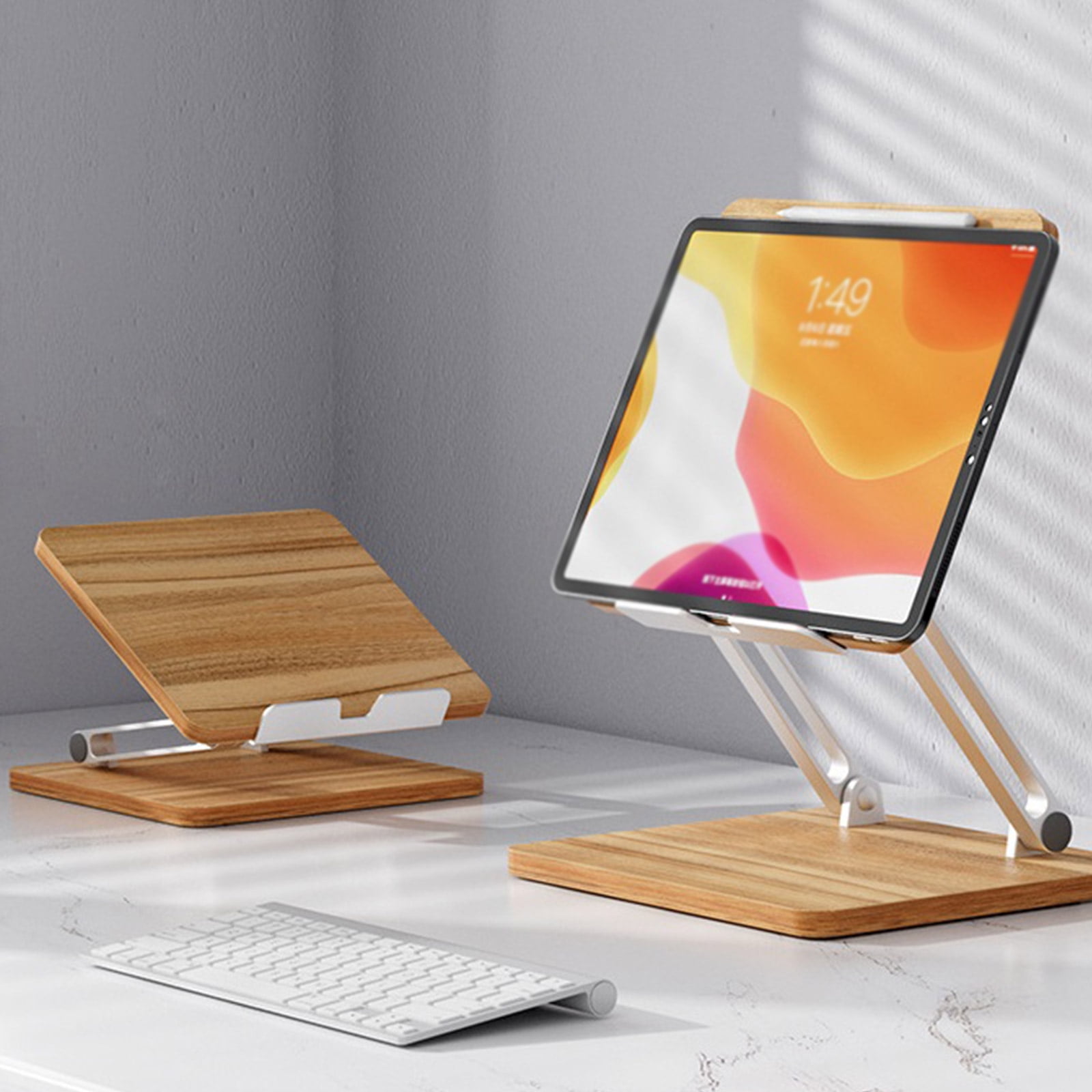 JZROCKER Height Adjustable Laptop Stand Ergonomic Wooden Riser Platform for Notebook