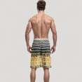 thumbnail image 5 of Men's Striped Swim Trunks with Adjustable Waistband and Lightweight Quick-Dry Fabric for Active Comfort - Large, Yellow, 5 of 7