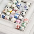 thumbnail image 3 of U8MO 10pcs Round 8mm 10mm 12mm Colorful Flower Patterns Loose Ceramic Porcelain Beads-122#-8mm, 3 of 5