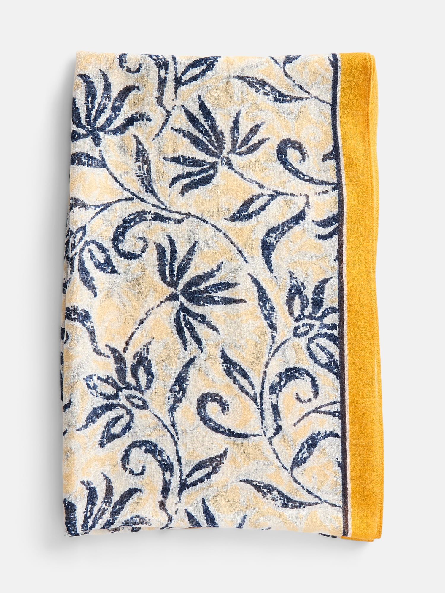 Scenario Women's Woven Oblong Printed Scarf, Yellow