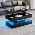 thumbnail image 1 of Noble House Modern Coffee Table with LED & Hydraulic Lift Hidden Storage,Multifunctional Table for Living Dining Office,Black, 1 of 18