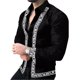 thumbnail image 1 of Camisa retro de manga larga de tela de moda callejera para exteriores con solapa tribal retro, cómoda y suave, camisa para hombre 2024, 1 of 6