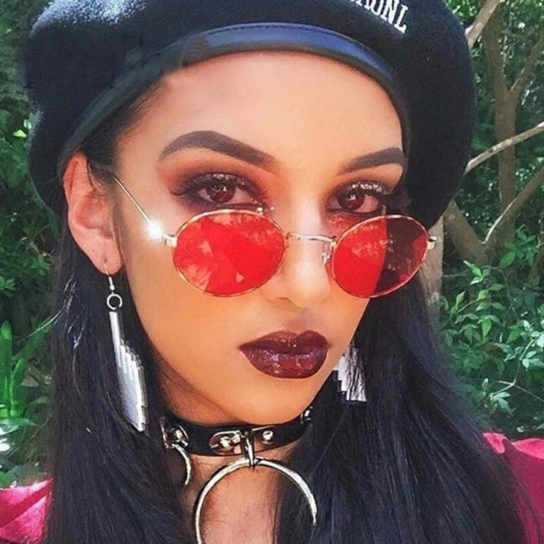 Small Oval Sunglasses Women Men Vintage Brand Designer Sun Glasses