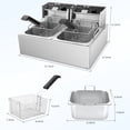 thumbnail image 6 of Commercial Deep Fryer - 3400W Electric Deep Fryers with 2x6.35QT Baskets 0.8mm Thickened Stainless Steel Countertop Oil Fryer 20.7QT Large Capacity with Temperature Limiter, 6 of 8