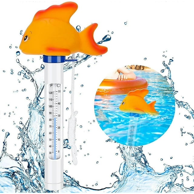 Swimming Pool Thermometer, Floating Pool Thermometer Cartoon Cute Thermometer Used for Water Temperature(Goldfish)
