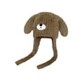 thumbnail image 4 of Milageto Women Winter Hat with Ear Flaps Plush Hat Windproof Furry Bear Hat with Ears Coffee, 4 of 7