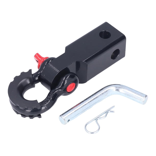 Receptor de enganche de grillete, fácil de usar, kit de remolque para remolque, automóvil, barco, negro y rojo negro rojo
