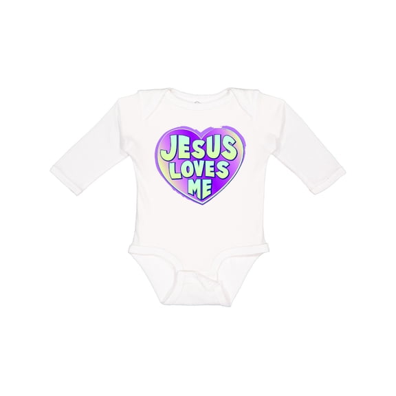 Inktastic Jesus Loves Me Boys or Girls Long Sleeve Baby Bodysuit