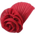 thumbnail image 5 of D-GROEE Shiny Flower Turban Shimmer Chemo Cap Hairwrap Headwear Beanie Hair Scarf, 5 of 7