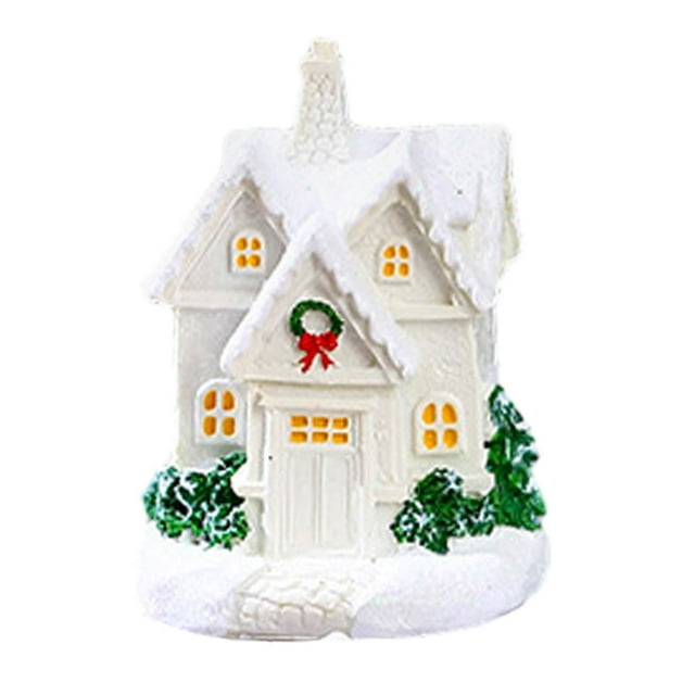 Casa de vacaciones navideña, casa navideña luminosa, adornos navideños, regalos, estilo F