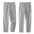 thumbnail image 5 of Men's Linen Suit 2 Piece Slim Fit Summer Beach Wedding Dress Prom Party Suit Blazer Jacket and Pants Big and Tall Size M-4XL Gray, 5 of 9