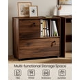 thumbnail image 3 of Joyyskill 2 Drawer Mobile File Cabinet with 2 Open Shelves, Wood Lateral Filing Cabinet, Fits for A4/Letter-Sized Files,Brown, 3 of 8