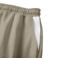 thumbnail image 4 of YOIAVAIOY Men Drawstring Waist Sports Pants Lightweight Waffle Joggers Color Block Elastic Sweatpants Khaki L, 4 of 9