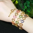 thumbnail image 4 of Rose Red Romantic CZ Heart Shape Bracelet Bangle for Women Lover Costume Jewlery, 4 of 9