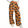 thumbnail image 4 of Fabrcox Halloween Womens Pajama Pants Ghost Pumpkin Cat Womens Lounge Pants Spooky Cozy Fall Winter Wide Leg Sleep Pants Women, 4 of 5